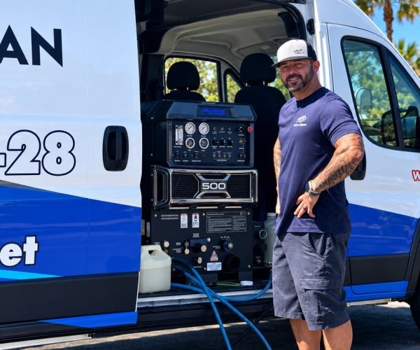 Pro Team Carpet Cleaning Van and Technician